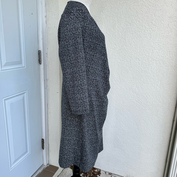 ANNE KLEIN.Black & White Dress.V-Neck.Ruched on left side,w/buckle.Long … - Picture 6 of 11